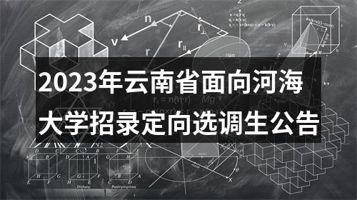 2023年云南省面向河海大学招录定向选调生公告 图片