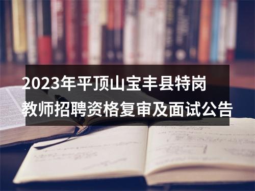 2023年平顶山宝丰县特岗教师招聘资格复审及面试公告 图片