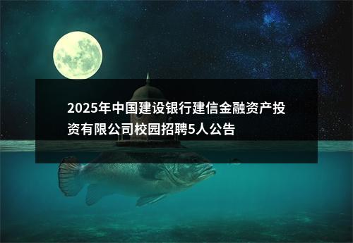 2025年中国建设银行建信金融资产投资有限公司校园招聘5人公告 图片